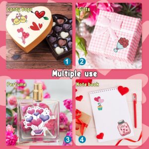 Partywind 150 PCS Valentine's Day Stickers, Waterproof Heart Love Stickers for Valentines Decorations, Cute Valentines Day Prizes for Kids Classroom, Water Bottle/Laptop/Computer Decor