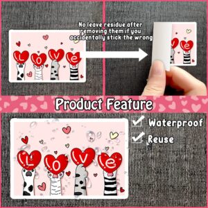 Partywind 150 PCS Valentine's Day Stickers, Waterproof Heart Love Stickers for Valentines Decorations, Cute Valentines Day Prizes for Kids Classroom, Water Bottle/Laptop/Computer Decor