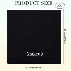 TURSTIN 24 Pack Makeup Remover Towels 13x13 Inch Microfiber Face Towels Reusable Makeup Wash Cloth Facial Cleansing Makeup Towels for Women Skin Care Holiday Gift, Black