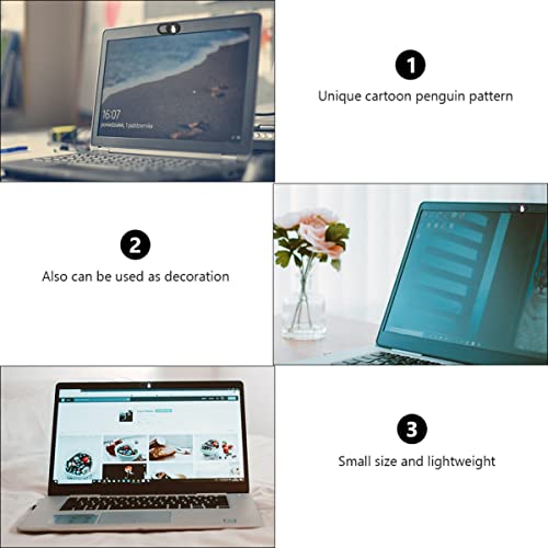 SOLUSTRE Laptop Computer 6 pcs Plastic Smartphone Privacy Adhesive Microphone Cute Animal Laptop Tablet Sliding Slide Webcam Pattern Computer Cover Notebook Lid Penguin for Web Patch Cartoon Laptops