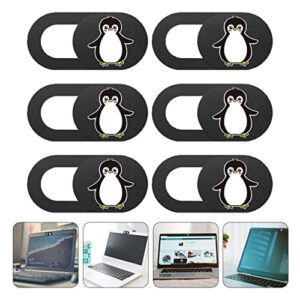 SOLUSTRE Laptop Computer 6 pcs Plastic Smartphone Privacy Adhesive Microphone Cute Animal Laptop Tablet Sliding Slide Webcam Pattern Computer Cover Notebook Lid Penguin for Web Patch Cartoon Laptops