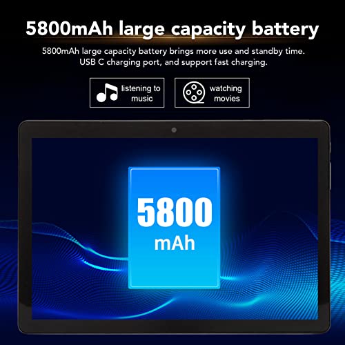 10.1 inch Tablet for Android11,Silvery,Talkable Smart Tablet 2.4/5G WiFi,8+256GB Memory,5+13MP Dual Camera,MT6592 Octa Core CPU,5800mAh,GPS,BT5.0