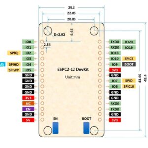 DoHome 2 Pack ESPC2-12 ESP8684 ESP32-C2 DEVKIT Development Board WiFi + Bluetooth