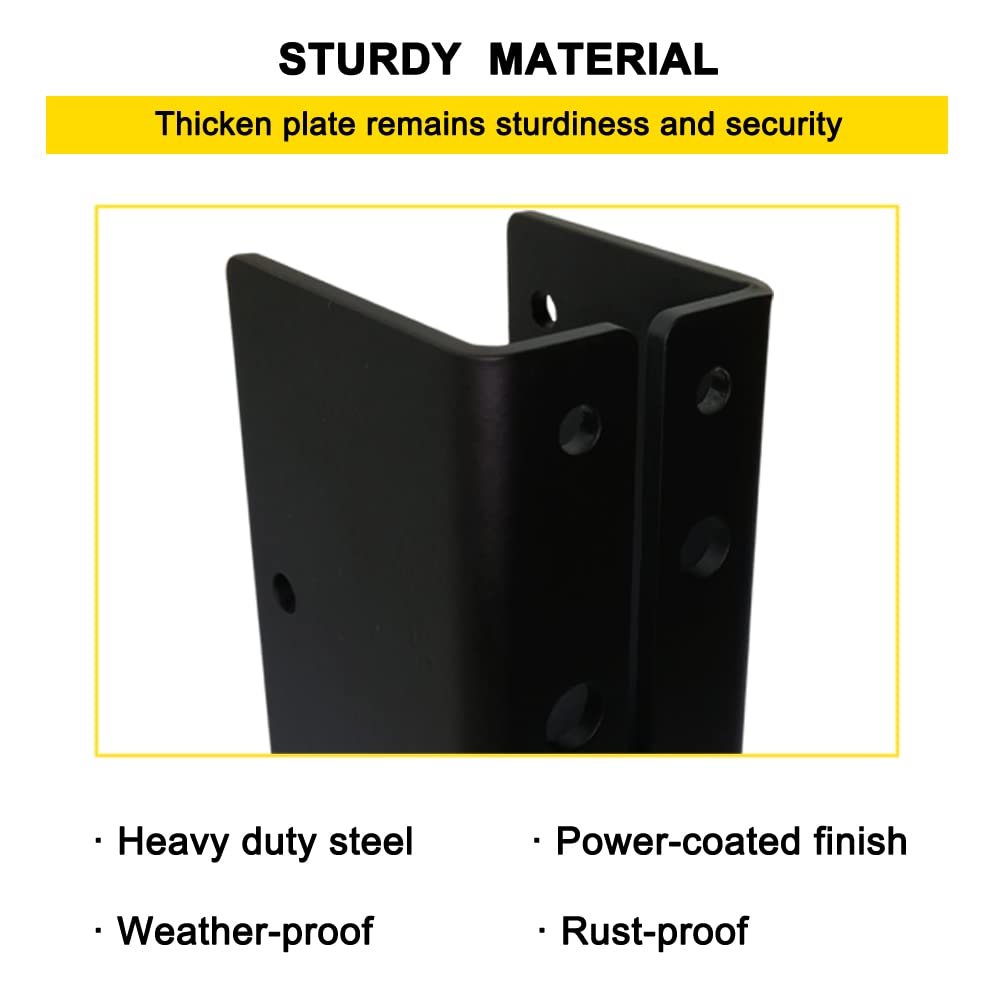 2x4 Concealed Joist Hanger (Actual Size 1.5"x3.5") Heavy Duty Outdoor Concealed-Flange Joist Bracket, Face Mount Joist Hanger for 2"x4" Beam Wood Fence,Q235B Steel Powder-Coated(4 PCS)