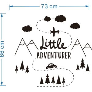 UILMNIY Kids Room Little Adventure Wall Sticker Mountain Car Boys Room Nursery Bedroom Wall Decor Decals Vinyl Interior Mural AFN119(73X66CM)