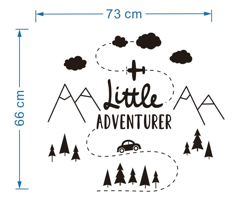 UILMNIY Kids Room Little Adventure Wall Sticker Mountain Car Boys Room Nursery Bedroom Wall Decor Decals Vinyl Interior Mural AFN119(73X66CM)