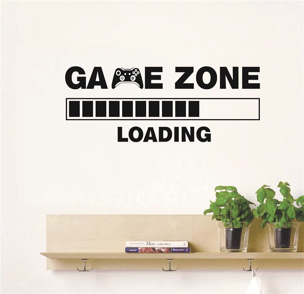 UILMNIY Kids Room Game Zone Loading Decor Wall Sticker Boys Bedroom Gaming Room Wall Decal Living Room Wall Art Mural AFN112 (57x25cm)