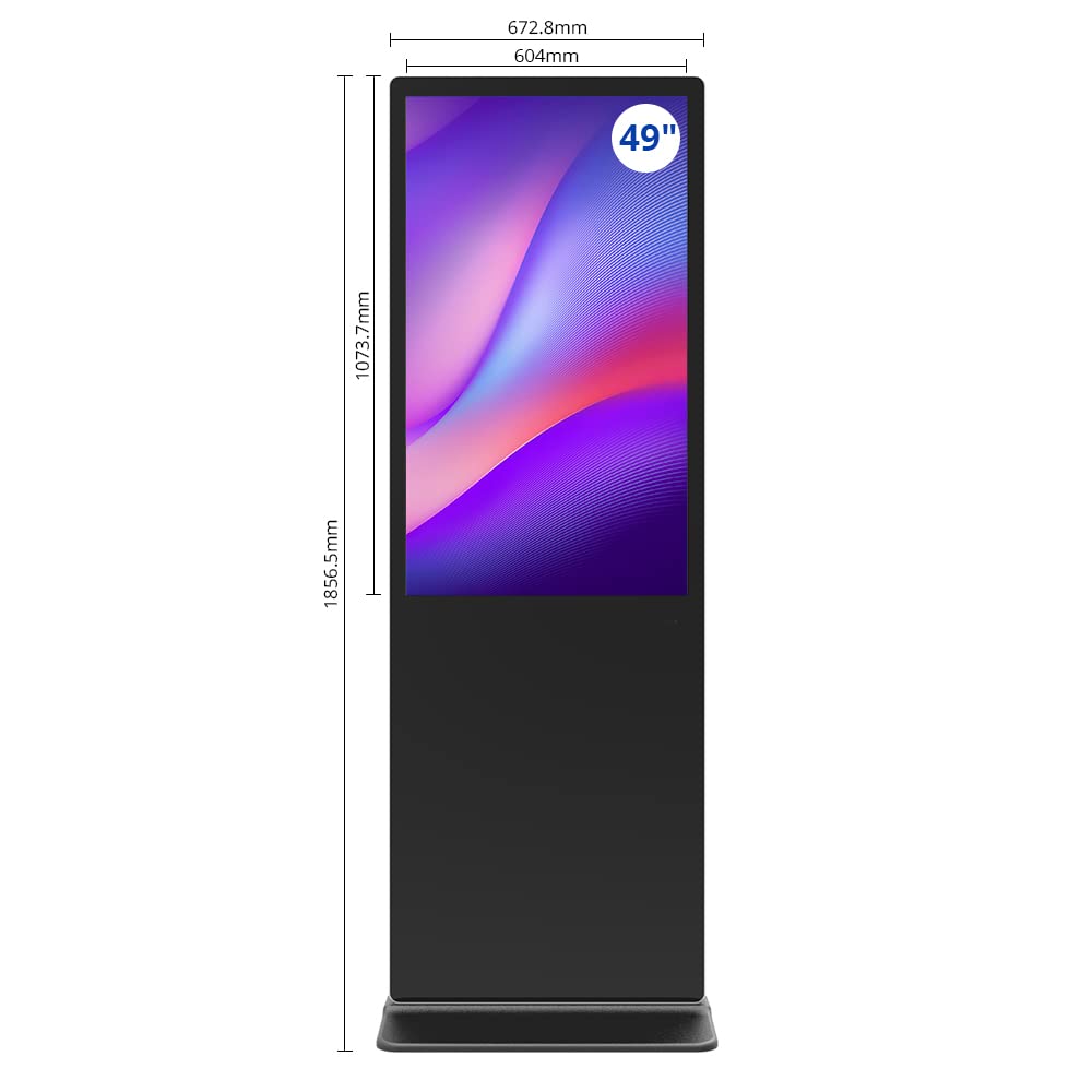 HUSHIDA 49 inch Windows System Commercial Floor-Standing Digital Signage Infrared Touch 1080p Full-View Display HD LCD Advertising Kiosk for Shopping Mall, Enterprise, Attractions