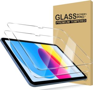 kiq 2 pack tempered glass for ipad 10th generation screen protector 2022 compatible ipad 10.9 screen protector 10.9 inch 10th gen