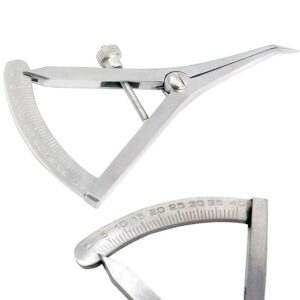 aaprotools castroviejo caliper 3.5" angled measuring & marking device with graduated 0-40mm scale and adjustable thumbscrew, stainless steel orthopedic ophthalmic measuring instrument