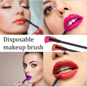 100 Pcs Disposable Lip Brushes Lip Wand Disposable Nail Brushes Makeup Brushes Lip Gloss Brushes Disposable Black Multifunctional Brushes Gift for Making Up Painting and Cookie Tool for Women Girls