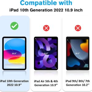 KIQ 2 Pack Tempered Glass for iPad 10th Generation Screen Protector 2022 Compatible iPad 10.9 Screen Protector 10.9 Inch 10th gen