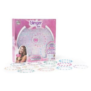 blinger Glimmer Collection Refill Pack | Birthday Party | 12 Discs – 180 Gems | Bling in Brush Out | Works with blinger Hair Styling Tool (Multicolored)