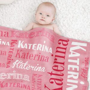 Personalized Blankets with Name for Kids, Customized Baby Blankets for Boys Girls, Super Soft Personalized Name Blanket for Kids Adult Birthday Christmas Mothers Fathers Easter Gift, 30" X 40"