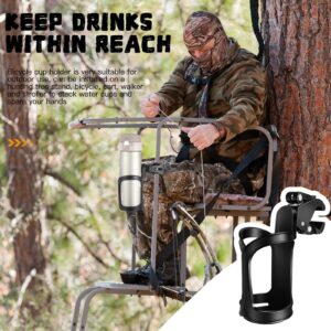 Jetec Cup Holder for Tree Stand Hunting Climbing Sticks for Hunting Tree Stand Cup Holder 360 Degree Rotatable Universal Cup Holder Deer Stand Accessories for Hunting Stroller(4 Pcs)