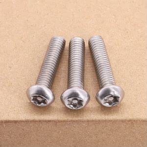 M4-0.7 x 25mm (60 pcs) Button Head Torx Security Machine Screws Bolts, one Bit Included, 304 Stainless Steel 18/8, Tamper Resistant Screws, Full Thread, ISO7380(Torx)