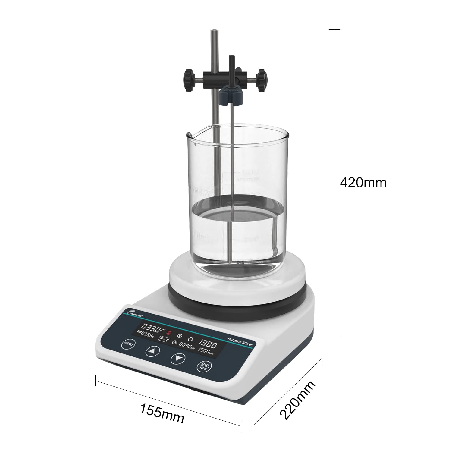 Digital Magnetic Stirrer Hot Plate Ceramic Coated Lab Hotplate Magnetic Stirrer Mixer 3000ml | 50-1500rpm Temp Probe Sensor and Stand Included