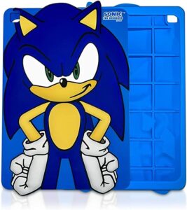 sonic the hedgehog ipad silicone back case cover, anti slip rubber protective skin soft bumper for ipad 9th (2021)/8th (2020)/7th (2019) gen (sonic)