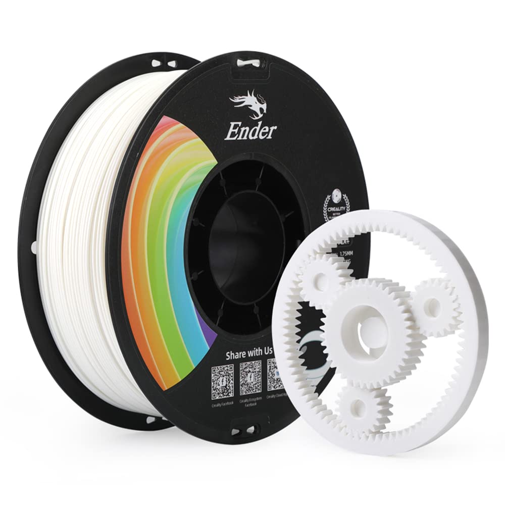 Creality 3D Printer Filament, PLA Plus Filament 1.75mm White, PLA Pro Toughness Upgraded Dimensional Accuracy +/- 0.03mm, 1KG Spool(2.2lbs) Ender PLA+ Filament for Most 3D Printer