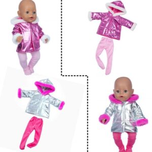 8 pcs 2023 New Down jacket + leggings Doll Clothes Fit For 18inch/43cm born baby Doll clothes reborn Doll Accessories