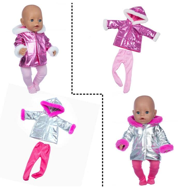 8 pcs 2023 New Down jacket + leggings Doll Clothes Fit For 18inch/43cm born baby Doll clothes reborn Doll Accessories