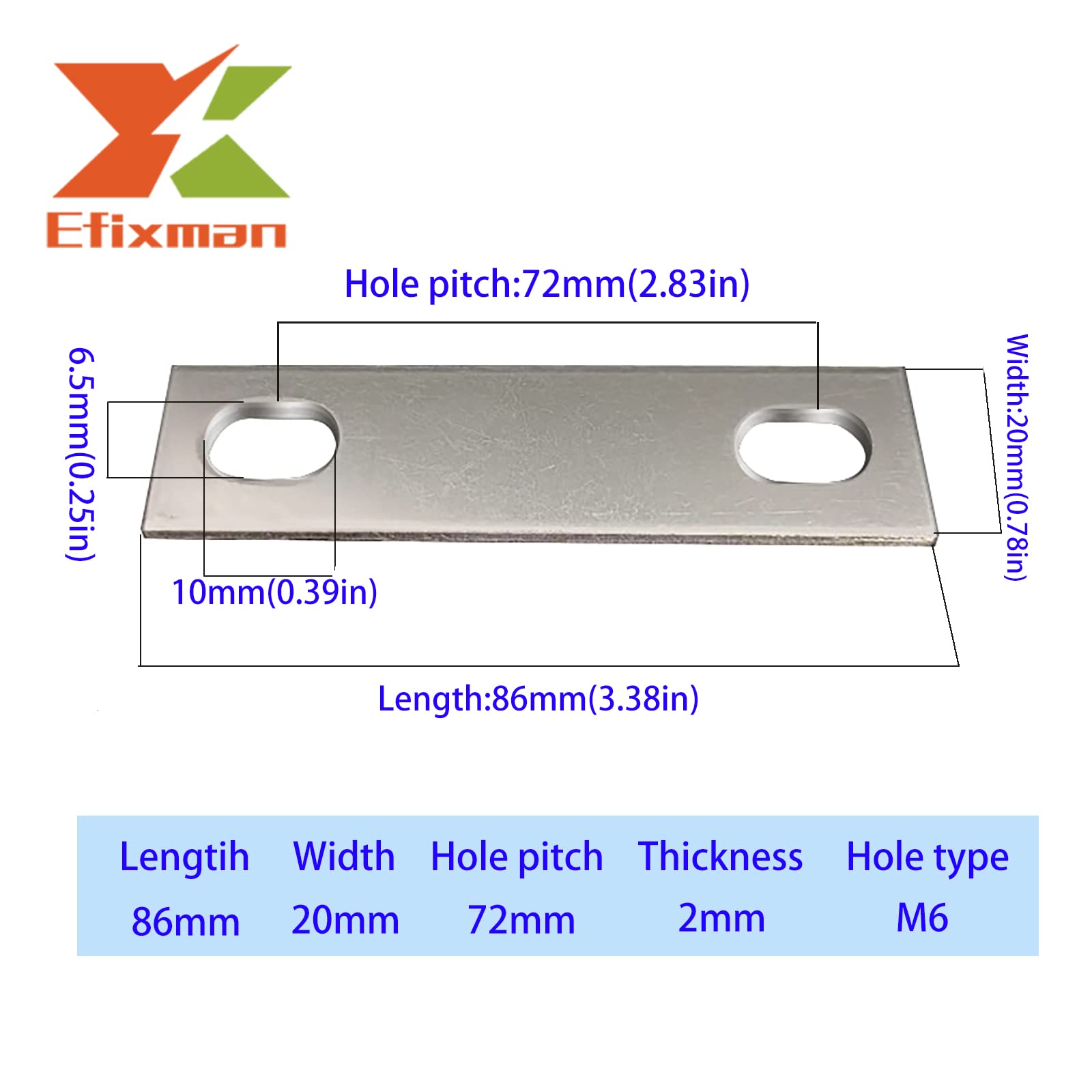 8PCS Lithium Battery Copper Connector, for 3.2V 240Ah 280Ah 304Ah LiFePO4 Cells DIY Lithium Battery Pack, Nickel Plating Process Bus bar Connector Hole Pitch 2.83inch…