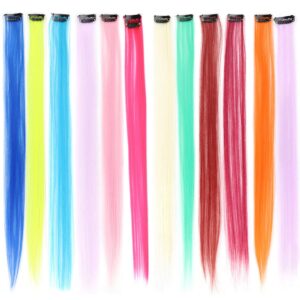 LALAFINA 48 Pcs Hair Extension Clip One-piece Hair Clip Long Hair Clip Seamless Hair Clip Colorful Hair Clip