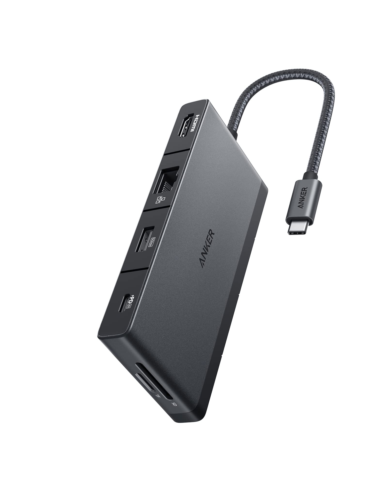 Anker 552 [USB]-[C] [Hub] (9-in-1) with 100W Power Delivery, [4K]@30Hz [HDMI], 4 [USB]-[C] and [USB]-A Data Ports, Ethernet and SD/microSD [C]ard Slot for MacBook, HP, Dell Laptops, and More