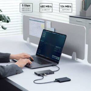 Anker 552 [USB]-[C] [Hub] (9-in-1) with 100W Power Delivery, [4K]@30Hz [HDMI], 4 [USB]-[C] and [USB]-A Data Ports, Ethernet and SD/microSD [C]ard Slot for MacBook, HP, Dell Laptops, and More