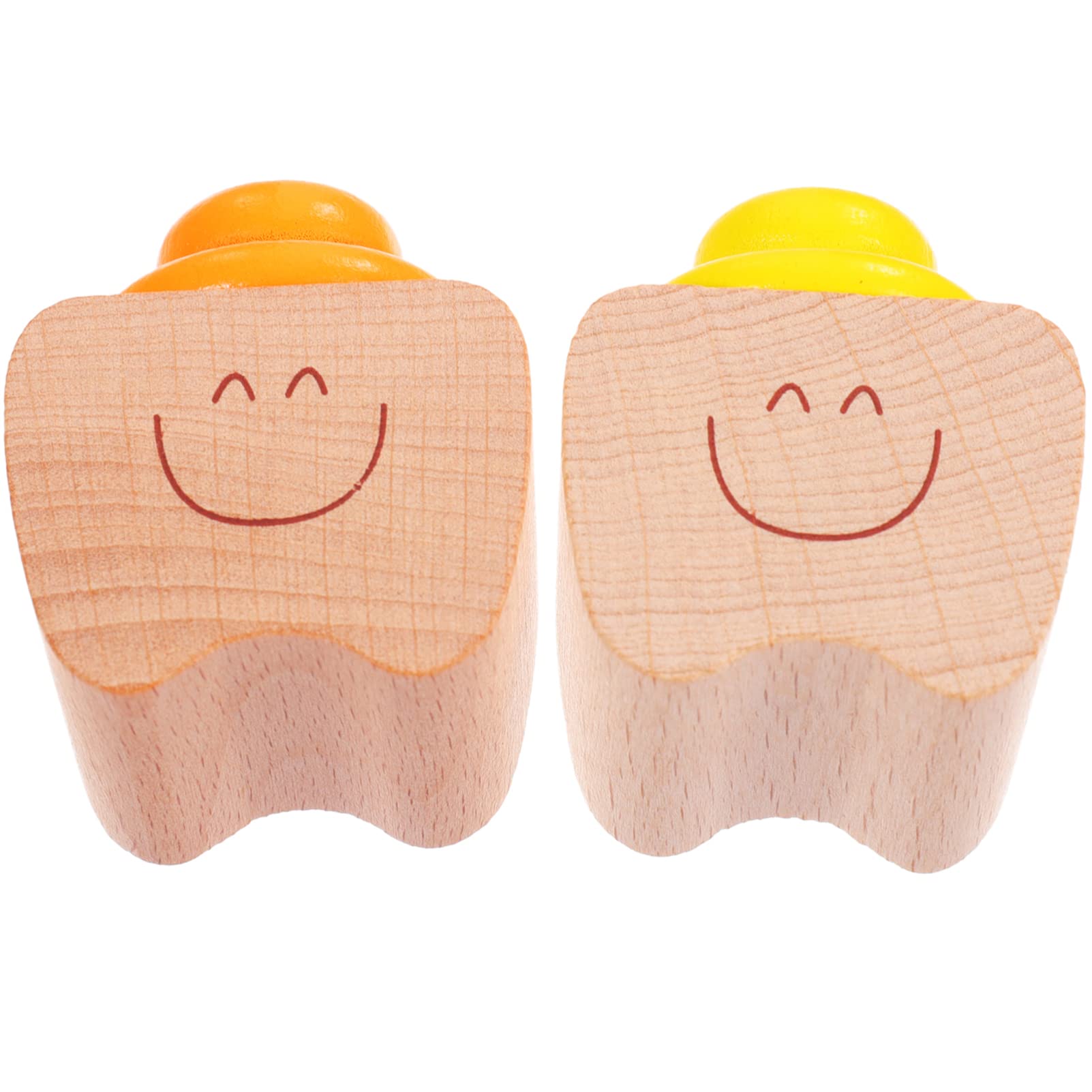 2pcs Baby Tooth Box Keepsake Cartoon Wooden Tooth Storage Saver Box for Lost Teeth Children Newborn Baby Birthday Shower