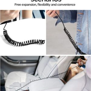 AICase Coiled Lightning Cable for Car 2 Pack, Coil iPhone Charger Cable Compatible with iPhone 14 Pro Max/13 pro max/12 Pro/12/11/XS/XS Max/XR/X/8/8 Plus/Pad_3.2 ft