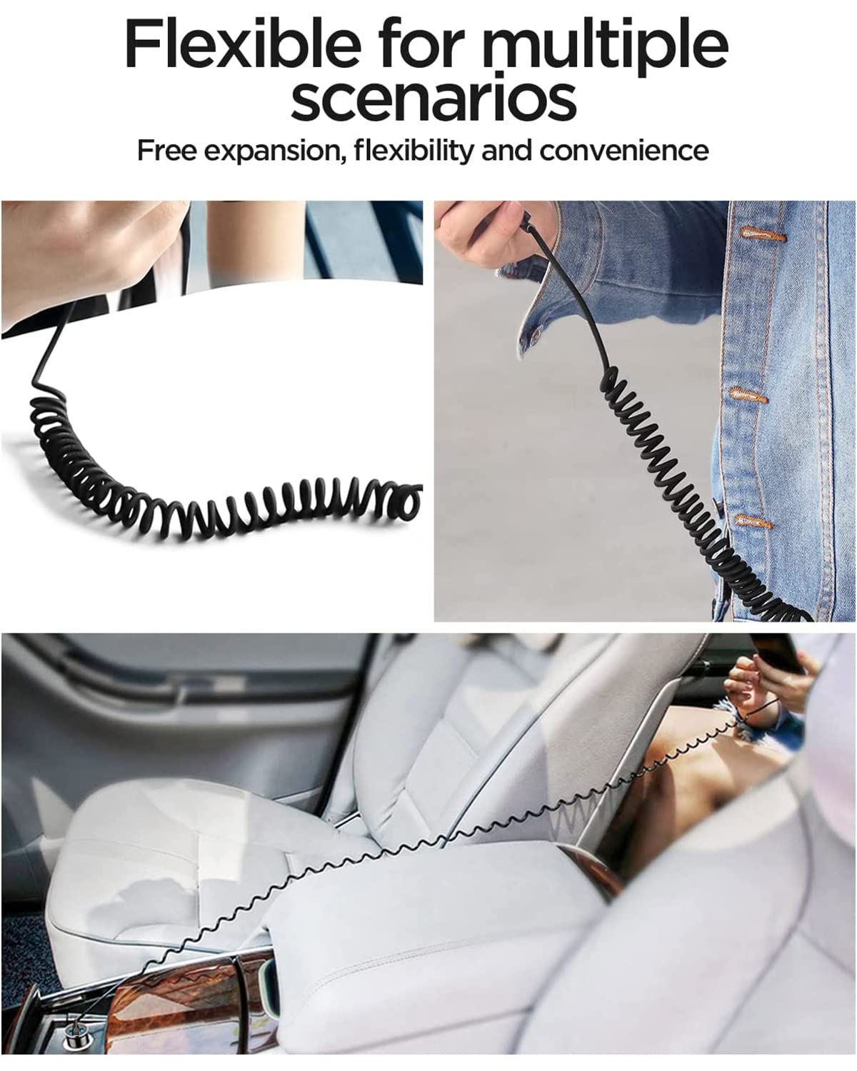 AICase Coiled Lightning Cable for Car 2 Pack, Coil iPhone Charger Cable Compatible with iPhone 14 Pro Max/13 pro max/12 Pro/12/11/XS/XS Max/XR/X/8/8 Plus/Pad_3.2 ft