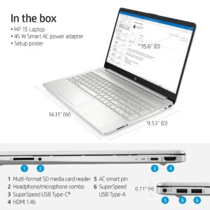 HP 15.6" Micro-Edge HD Laptop, Intel Core i3-1115G4 up to 4.1GHz (Beat i5-1035G4), 16GB RAM, 512GB PCIe SSD, Wi-Fi 6, Lightweight, Bluetooth, Webcam, Fast Charge, 11 Hours Battery Life, HDMI, Win11