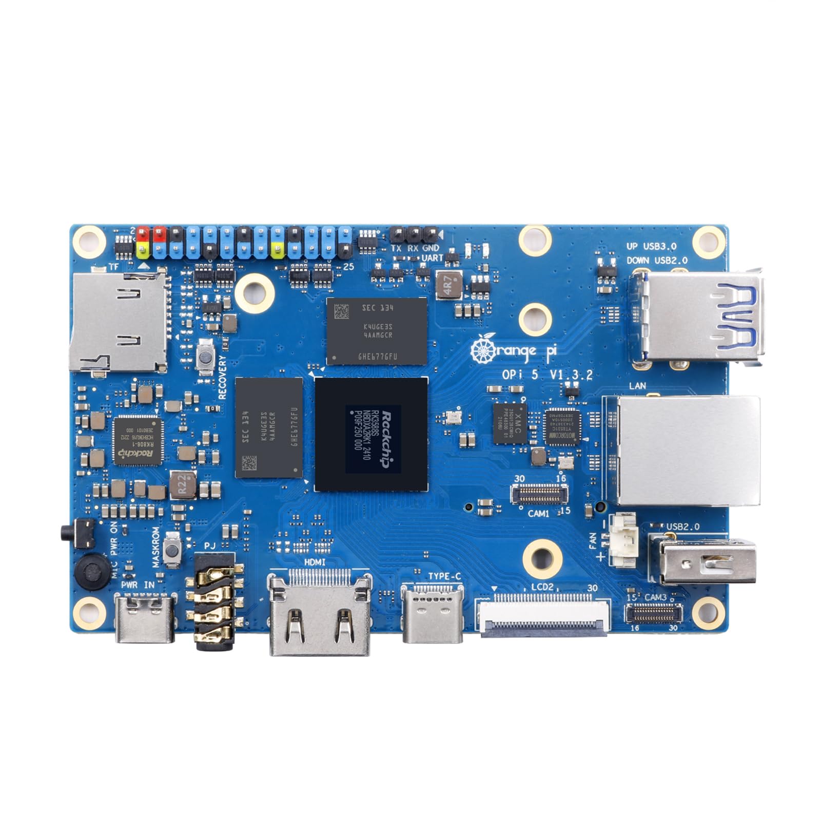 Orange Pi 5 4GB Rockchip RK3588S 8 Core 64 Bit Single Board Computer, 2.4GHz Frequency Open Source Development Board Mini PC Desktop Run Orange Pi OS, Android12, Debian11 (Pi 5 4GB)