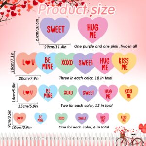 38 Pieces Heart Stickers Garage Door Heart Stickers Valentine's Candy Heart Colorful Self Adhesive Heart Label Decals for Valentine's Day Garage Car Envelope Seal, 6 Colors