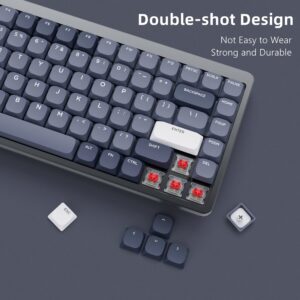 Womier Low Profile Keycaps, PBT Keycaps 144 Keys Custom Keyboard Keycaps Full Set, Double Shot Keycaps for 60% 65% 75% 80% 100% Mechanical Keyboard, Grey