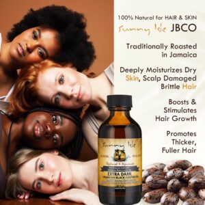 Sunny Isle Jamaican Black Castor Oil Extreme Hydrating Shampoo and Conditioner 10.1oz, Extra Dark JBCO 2oz Bundle | Hair Growth | Damaged Hair Repair Regimen | Body Care Oil for dry skin