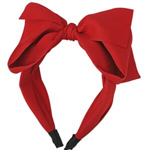 WLLHYF Bow Headbands for Women, 1 PCS Hair Bands Fashion Cute Hairband Non-Slip Headwear Beautiful Red Hair Hoop Knotted Wide Turban Headbands Valentine's Day Gifts for Women's Headbands