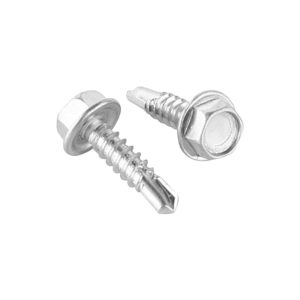 #10x3/4'' Hex Washer Head Self-Drilling Tek Screws, Zinc-Plated Steel,100pcs/box