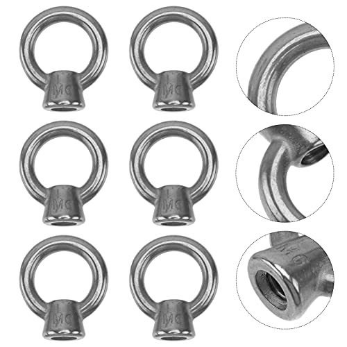 CUBTOL Screws Fastener Ring Rope Eyelets Bolt Duty Lifting Threaded Stainless Thread Steel Bolts Heavy Shaped for Nut Device Female Eye Eyelet Shape Nuts Parts Fasteners