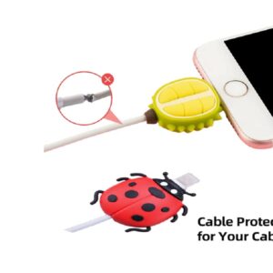 zuzengstory 24PCS Piece USB Charger Protector, Suitable for iPhone iPad Cable, Fruit bite Charging Protector and Cable Holder, Charging Cable Protector, Mobile Phone Accessory Cable Partner