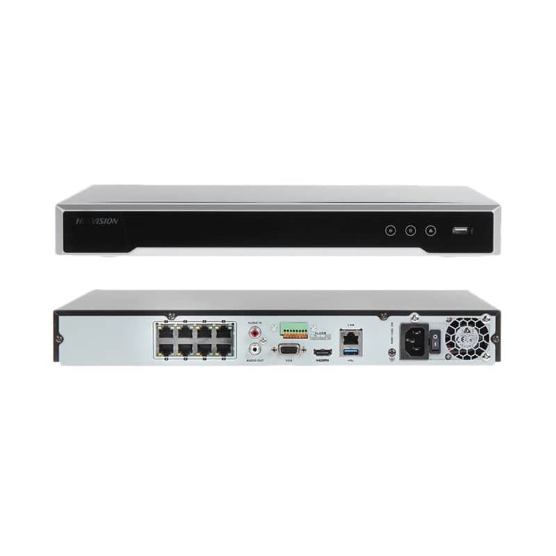 DS-7608NI-Q2/8P H.265 8 Channel PoE 4K 8MP Network Video Recorder NVR, Plug & Play, International Original English Version, Compatible with Hikvison, Hard Drive Not Included