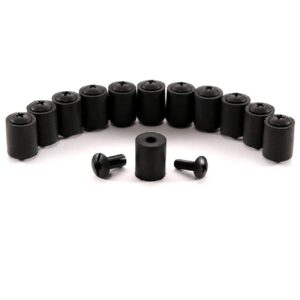 [12 Pack] HolsterSmith Holster Retention Assembly - Black Chicago Screw Slotted Post Truss Head Design - (.500 Inch Slotted Post + .500 Phillips Truss Head Screw + .625 EPDM Washer)