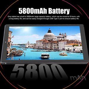 soobu Tablet PC, Front 5MP Rear 13MP 100-240V 2.4G 5G WiFi 1920x1200 IPS 6GB 128GB 10.1 Inch Tablet for Play Games for 11.0 (US Plug)