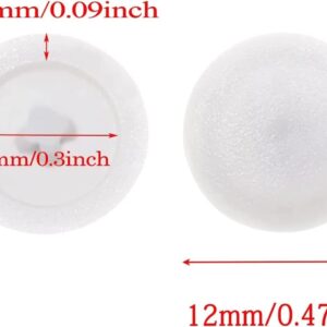 Mini Skater 200Pcs Screw Caps Plastic Self-Tapping Screw Hole Cap Covers for Diameter 7mm Flat Cross Screw Lids Furniture Fittings, (White)