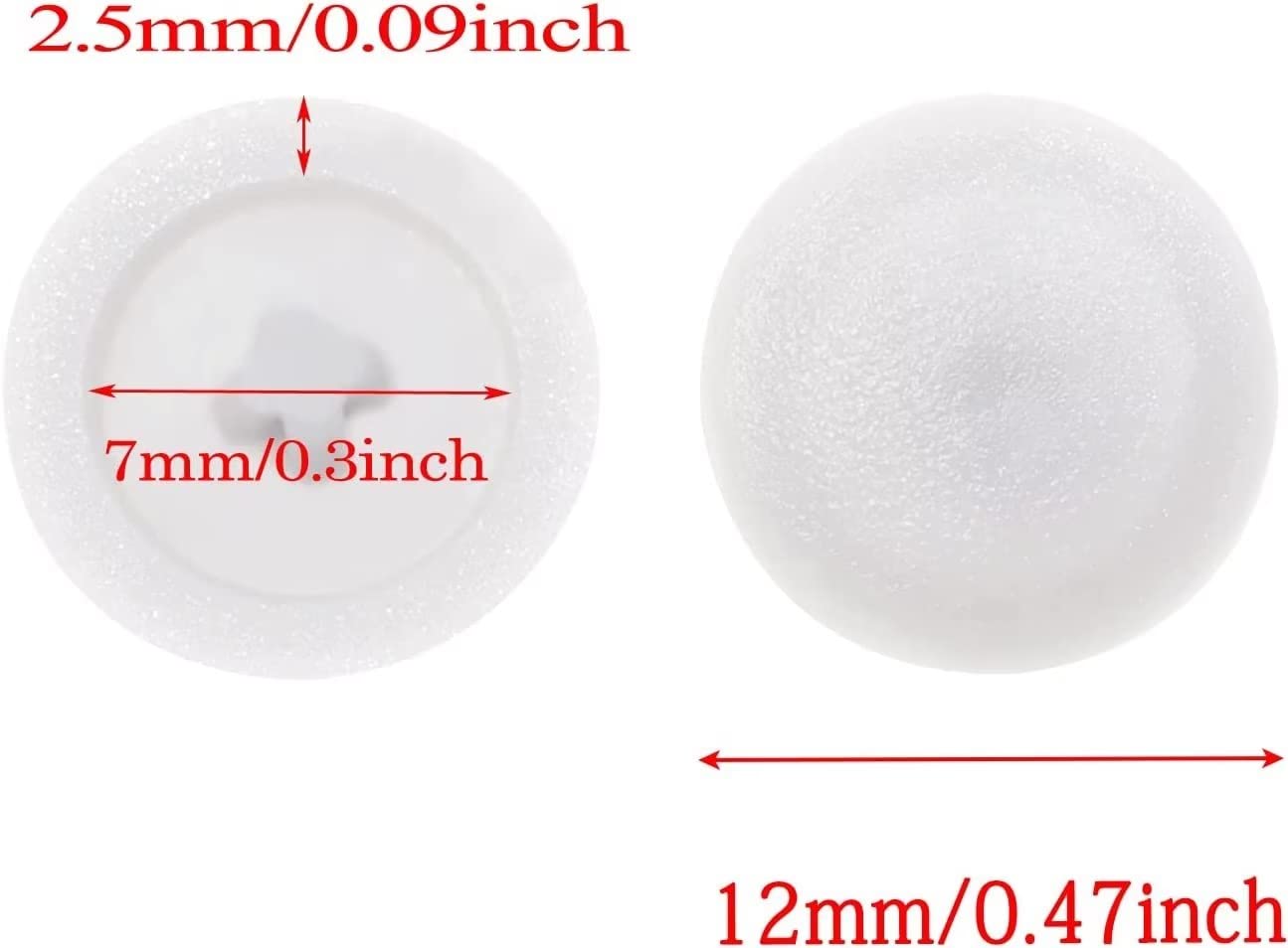 Mini Skater 200Pcs Screw Caps Plastic Self-Tapping Screw Hole Cap Covers for Diameter 7mm Flat Cross Screw Lids Furniture Fittings, (White)