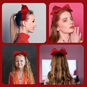 WLLHYF Bow Headbands for Women, 1 PCS Hair Bands Fashion Cute Hairband Non-Slip Headwear Beautiful Red Hair Hoop Knotted Wide Turban Headbands Valentine's Day Gifts for Women's Headbands