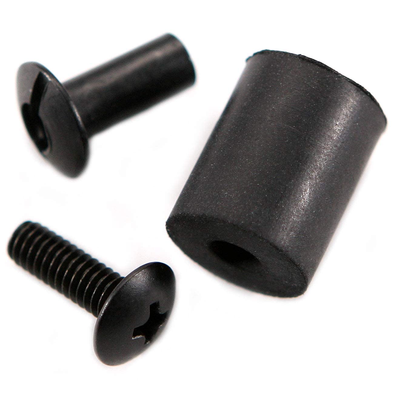 [12 Pack] HolsterSmith Holster Retention Assembly - Black Chicago Screw Slotted Post Truss Head Design - (.500 Inch Slotted Post + .500 Phillips Truss Head Screw + .625 EPDM Washer)