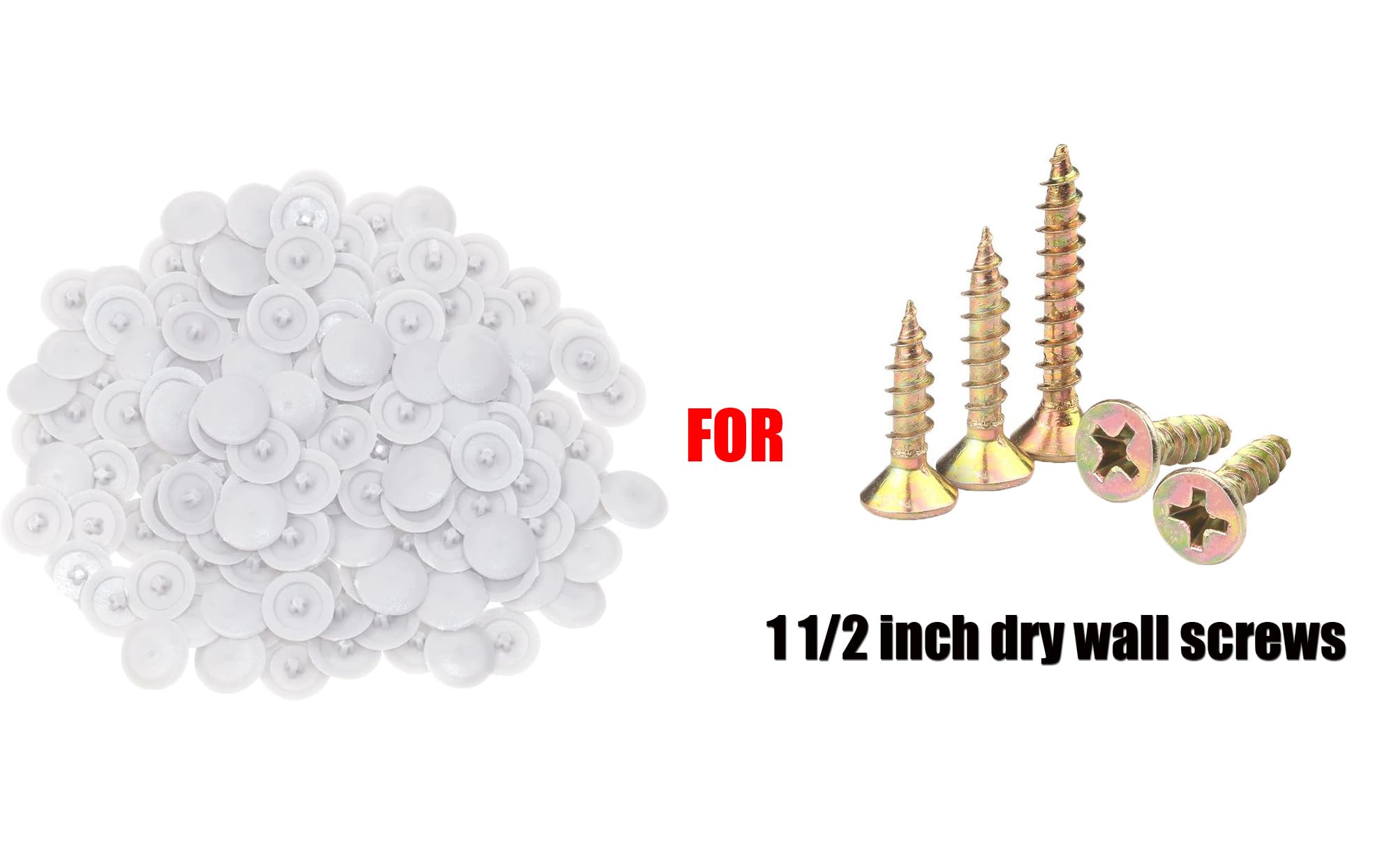 Mini Skater 200Pcs Screw Caps Plastic Self-Tapping Screw Hole Cap Covers for Diameter 7mm Flat Cross Screw Lids Furniture Fittings, (White)