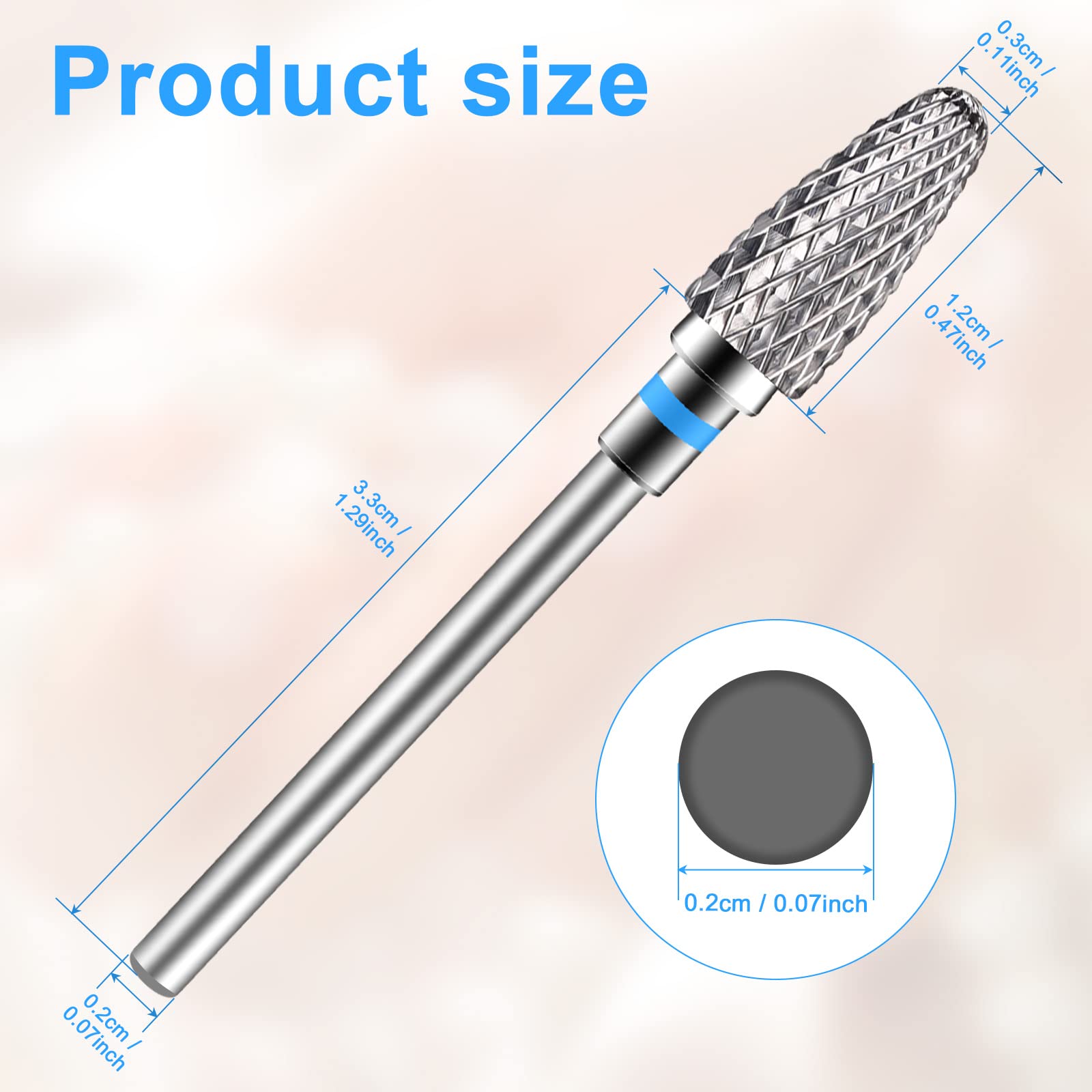 Diesisa 2 Pack Nail Drill Bits, Nail Bits for Acrylic Nails, 3/32" Shank Drill Bits for Nails Professional Electric Nail Drill Bits for Home Salon/Fine+Medium Nail Bits - Corn